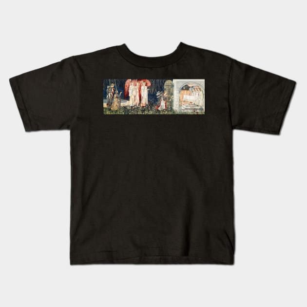 Quest for the Holy Grail Tapestries The Attainment; The Vision of the Holy Grail to Sir Galahad, Sir Bors and Sir Kids T-Shirt by Pastel Potato Shop